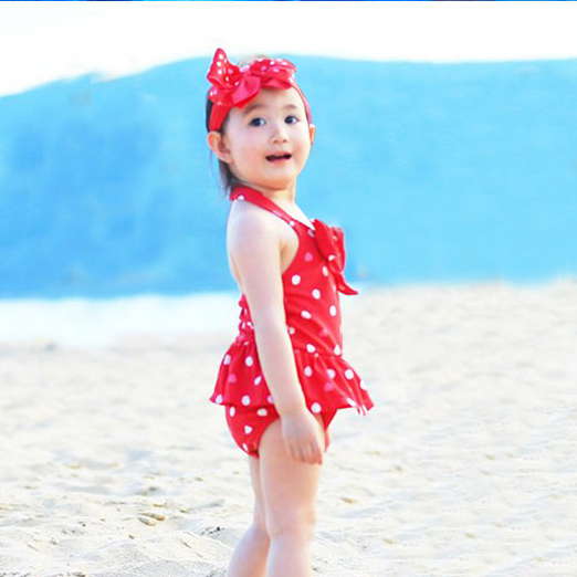 儿童泳衣 女童公主泳装 韩版女孩宝宝中小童连体裙分体游泳衣包邮
