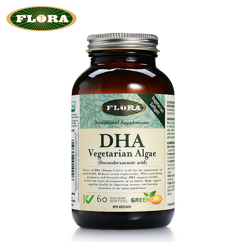 Flora 海藻 DHA软胶囊 孕妇儿童DHA 促进胎儿大脑 视力发育 60粒