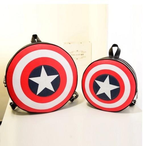 2016学院风男女背包Fashion Captain America Shield Backpack