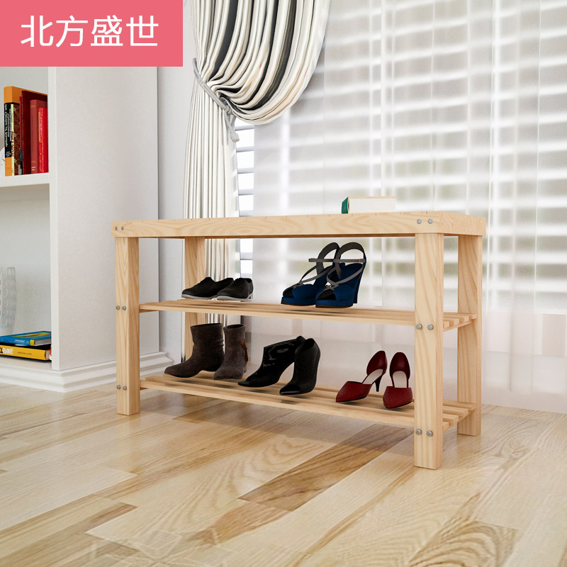 换鞋凳鞋柜 实木环保换鞋架 简约现代款多层超省空间