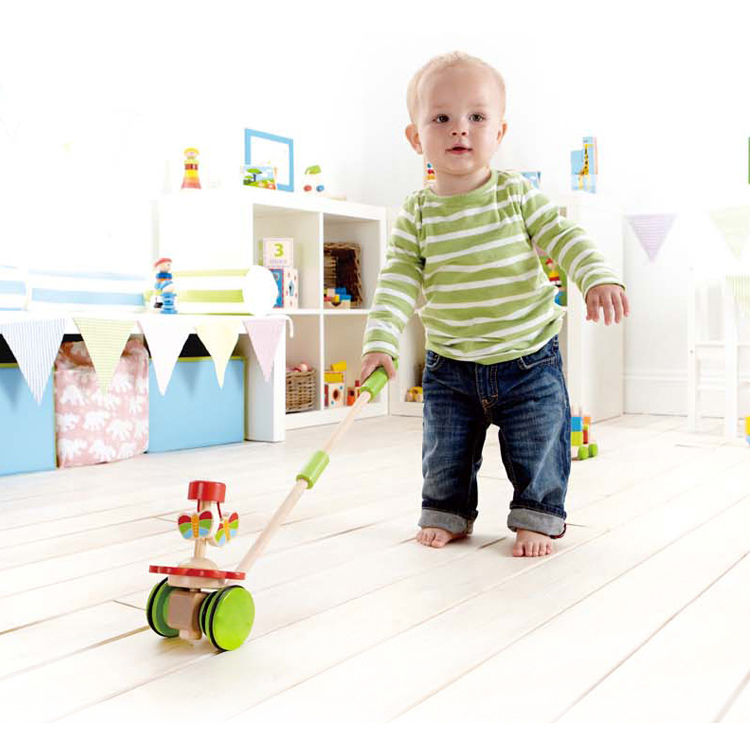 木制儿童学步推推乐单杆蝴蝶学步车助步车玩具宝宝学步玩具1-2岁