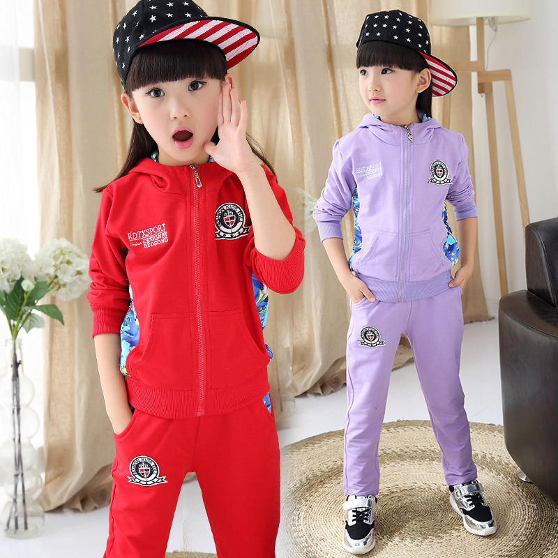 厂家直销女童升级纯棉碎花套装韩版2016春新款儿童两件套童装