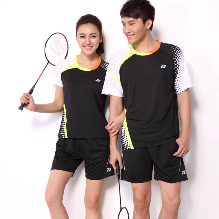 2015夏新款包邮半袖羽毛球服套装男女款球衣情侣运动服装短袖对服