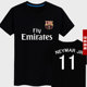巴萨巴塞罗那球迷衣服短袖T恤足球运动男女装t春夏季打底衫体恤