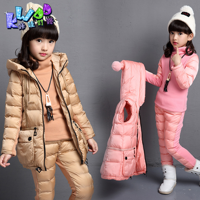 儿童装女童冬季保暖三件套装旗舰店同款abc 1001夜安塞尔斯包邮