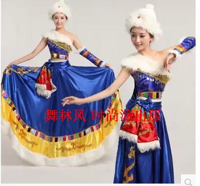 藏服 藏族舞蹈演出服 女款民族服开场裙 蒙古裙 蒙族服装