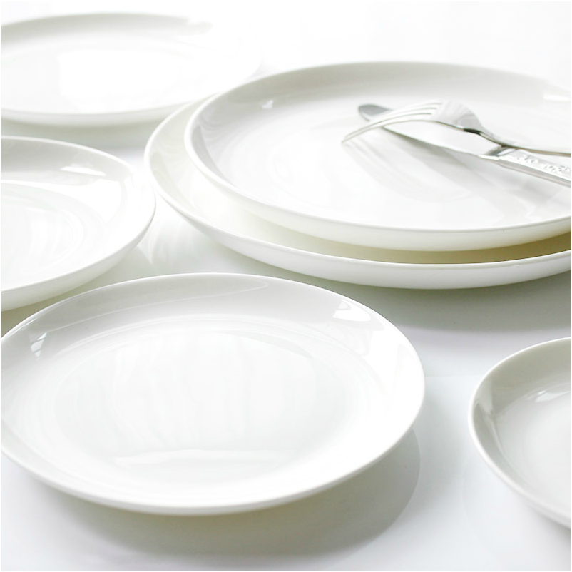 创意陶瓷菜盘子碗碟子水果盘骨瓷深汤盘餐具纯白新品5寸-10.5寸