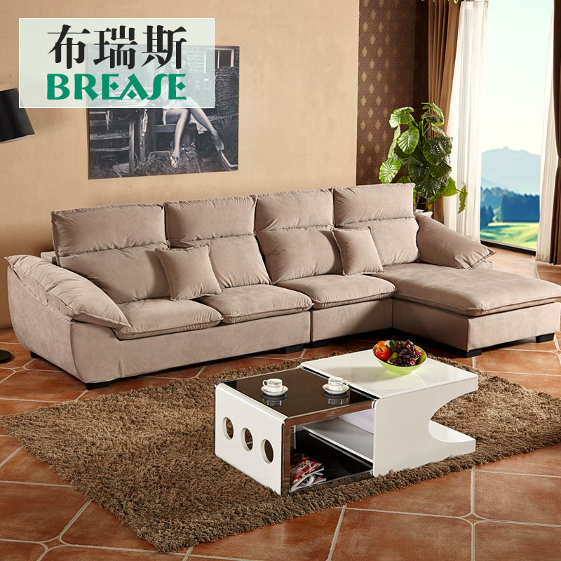 品牌布艺沙发组合 现代简约客厅家具沙发转角组合大小户型可拆洗