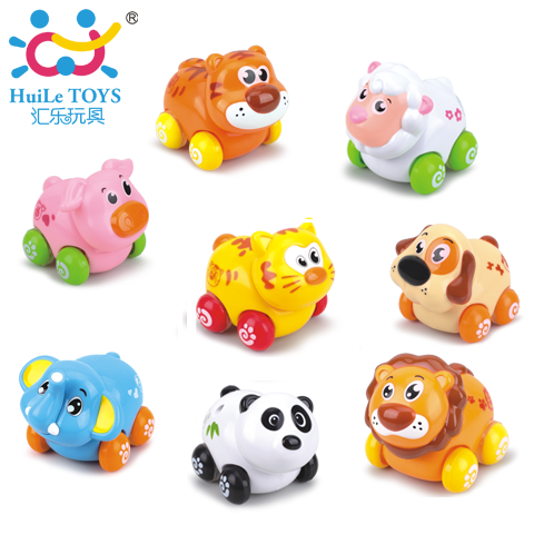 汇乐376 小淘气动物惯性玩具套装 可爱小动物玩具车边走边摇头