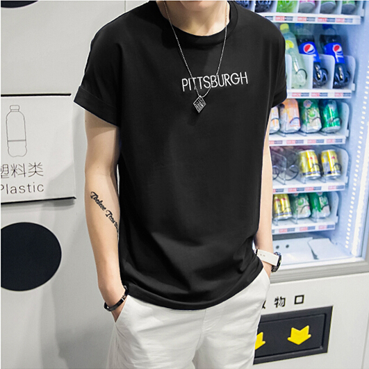 2016韩版夏季男士短袖t恤男纯棉修身圆领青少年半袖男装体恤潮流