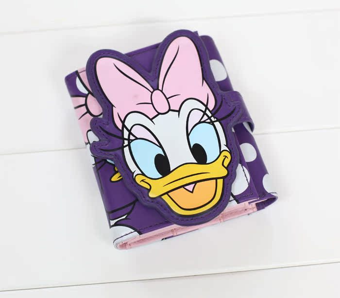 韩国迪士尼DISNEY正品短款钱包紫色黛西可折叠可拆硬币包包礼品