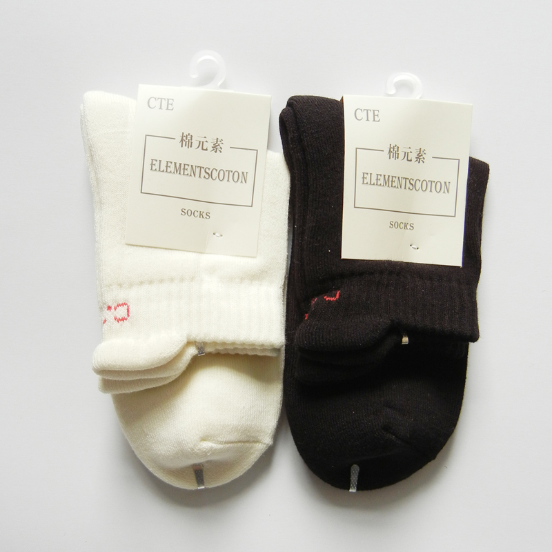 棉元素正品女袜子 女士棉质防臭短袜 甜美可爱冬季加厚款袜M20038