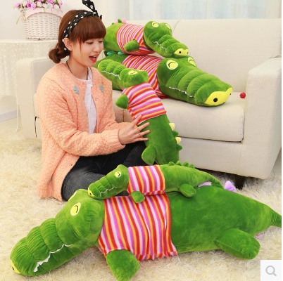正版鳄鱼公仔布娃娃抱枕 大号毛绒玩具生日礼物女生 两用玩偶枕头