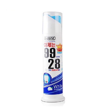 韩国进口牙膏O-ZONE9928珍珠瓷白泵压式牙膏四重美白修复黄牙黑牙