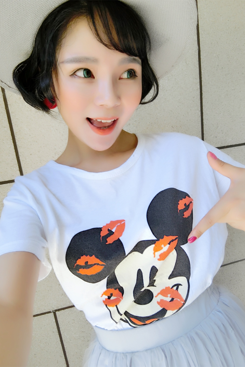 2017新女装韩春夏装红唇迪士尼米老鼠米奇T恤女显瘦宽松短袖上衣