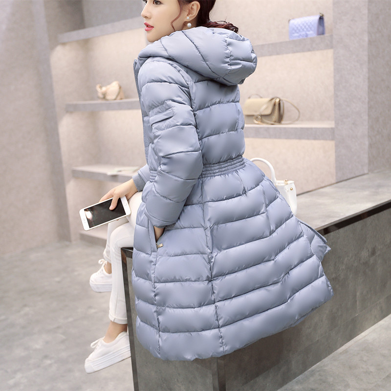 【天天特价】冬装新款长款棉衣外套时尚修身显瘦气质带帽羽绒棉服