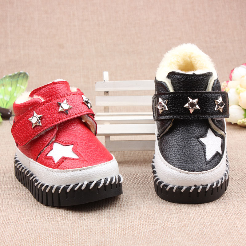 2015冬季宝宝棉鞋0-1-2岁学步鞋保暖加绒男童皮鞋防滑软底婴儿鞋