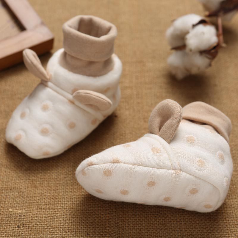 婴儿脚套保暖加厚纯棉宝宝袜套秋冬季护脚袜子彩棉初生新生儿用品
