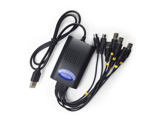 4路USB视频采集卡 高清D1 笔记本四路硬压监控卡 P2P穿透支持WIN7