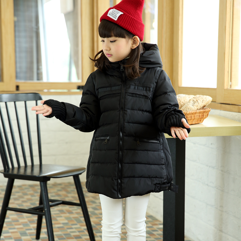 童装女童羽绒服2015韩国新款儿童中长款外套宝宝中大童加厚冬装潮