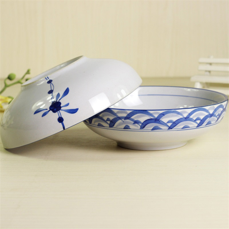 日式和风 纯手绘陶瓷餐具 7.5寸浅式钵 面碗 汤碗 粗陶创意大碗