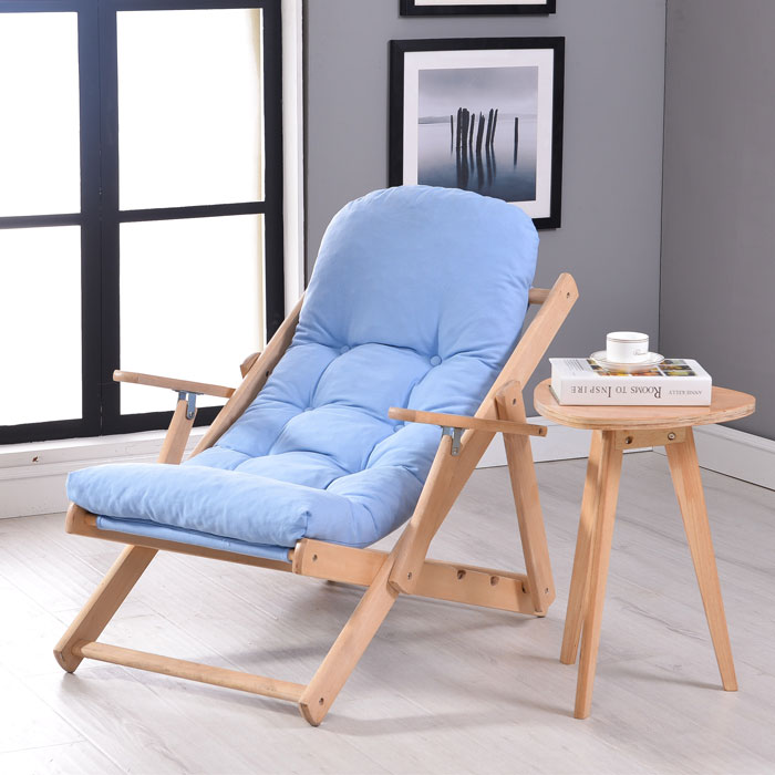 躺椅摇椅子可折叠休闲椅逍遥椅阳台椅午休午睡户外实木布艺沙发椅