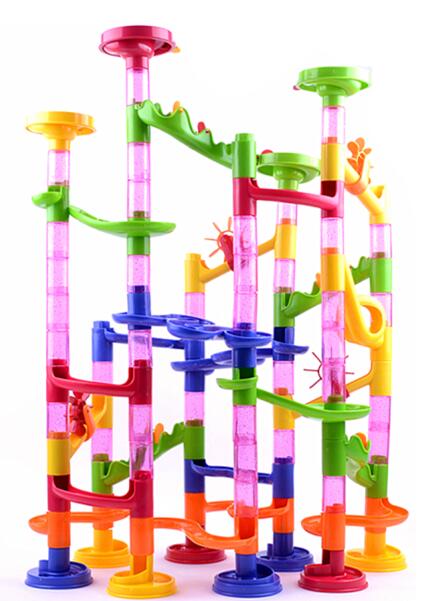 包邮轨道滚珠积木DIY益智管道立体迷宫多米诺儿童自由模型玩具