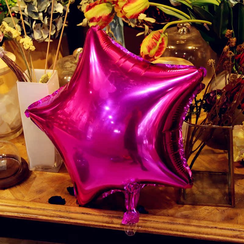 星星气球浪漫婚房布置节日派对 创意装饰用品 心形铝膜铝箔氢气球