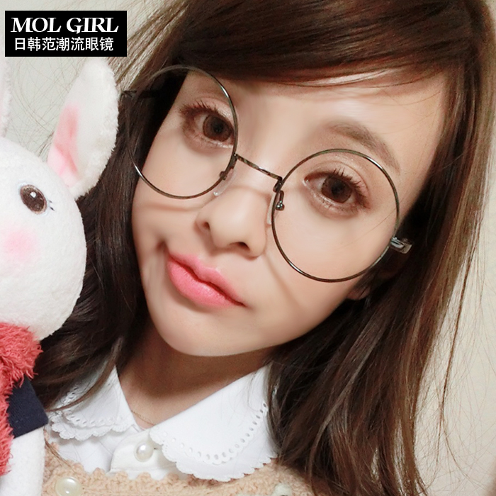 MOLGIRL原宿韩版圆框眼镜架 潮男女金属眼镜框复古个性修脸平光镜