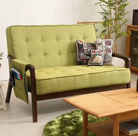 北欧布艺沙发组合实木日式沙发单人双人三人位沙发椅小户型咖啡厅