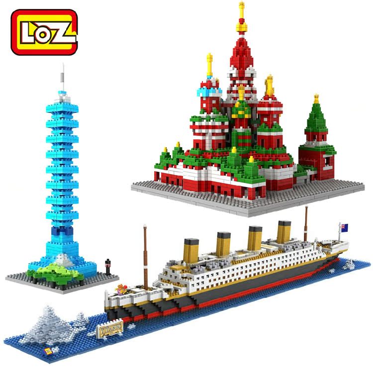 LOZ俐智小颗粒钻石积木 世界著名建筑物模型拼装玩具泰坦尼克号