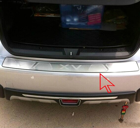 12-2014款斯巴鲁XV后护板 XV专用后备箱尾门饰条不锈钢后杠踏板