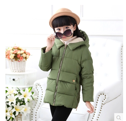 2015冬装新款时尚童装中长款儿童羽绒服男童女童韩版连帽保暖外套