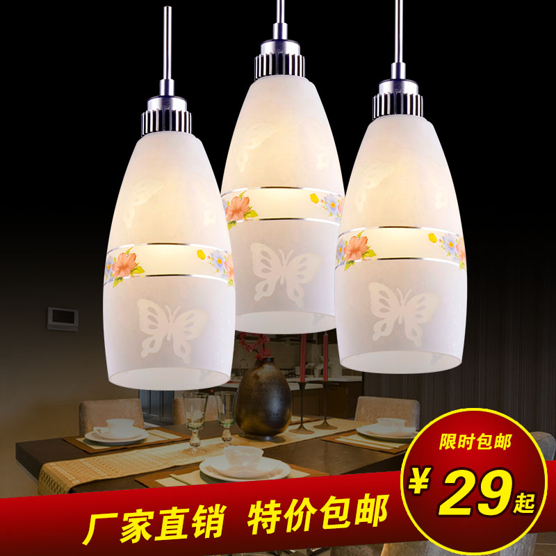 餐厅灯吊灯三头现代简约创意LED灯具单头餐吊灯饭厅田园吧台灯具