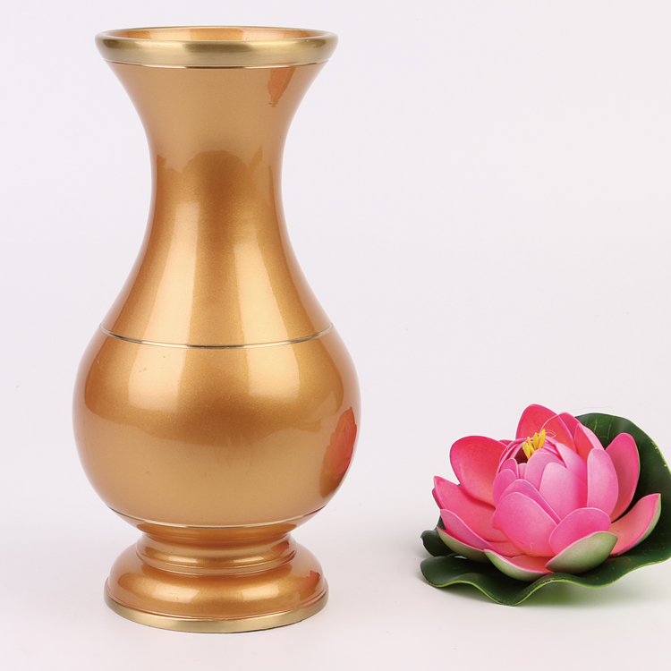 佛教用品光身净瓶 供佛铜花插纯铜花瓶 佛具观音瓶 珍珠红彩摆件