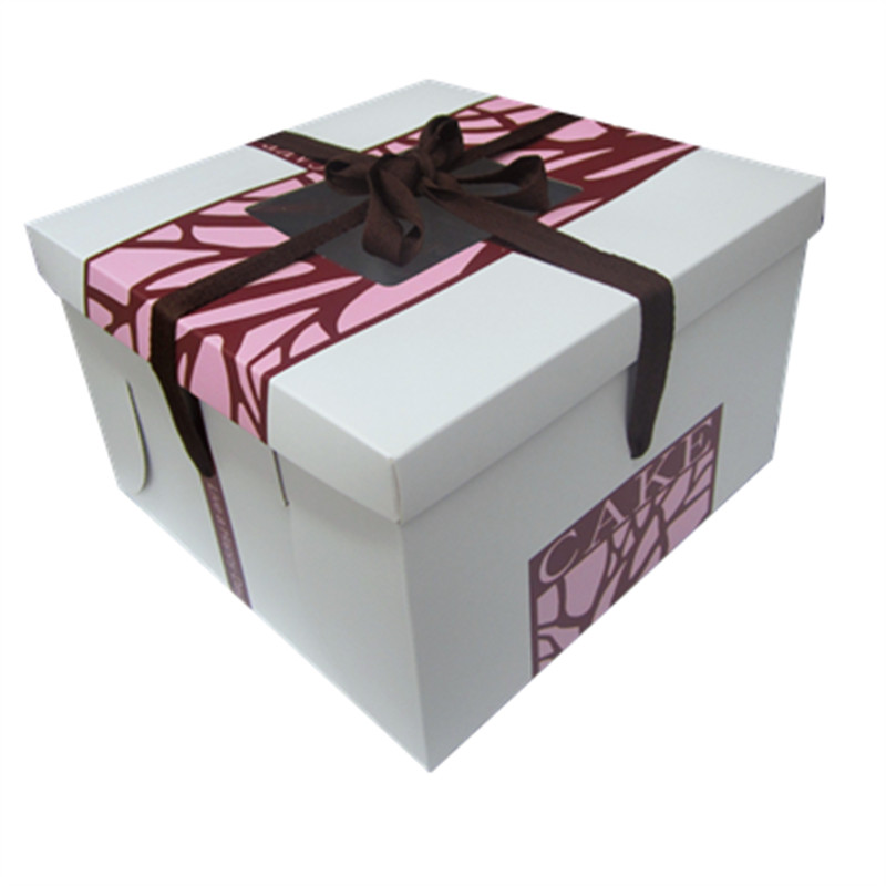 烘焙包装 方形生日蛋糕盒批发6寸12寸14寸慕斯西点盒开窗 送底托