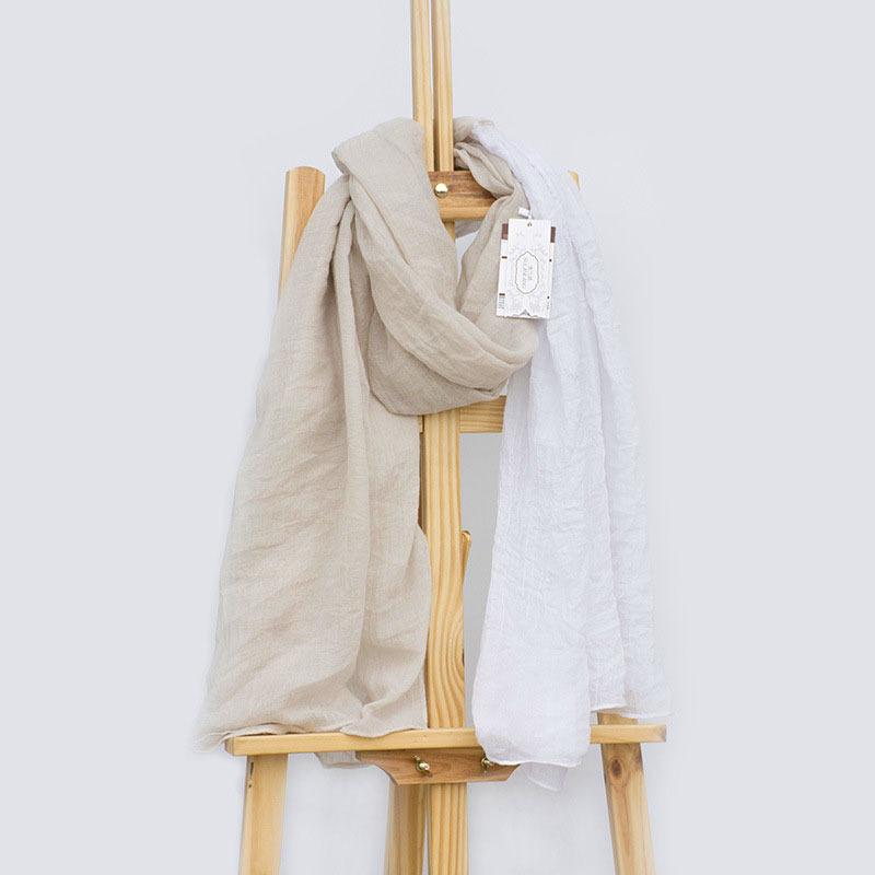 韩国原版围巾棉麻拼接丝巾空调防嗮超大披肩