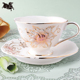 欧式咖啡杯陶瓷咖啡杯碟套装英式红茶杯子花茶高档金边浮雕配碟勺
