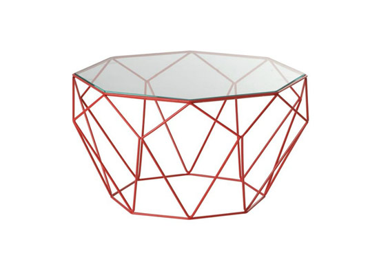 新款现代创意简约茶几小户型沙发多边形铁艺钢化玻璃边几多边形