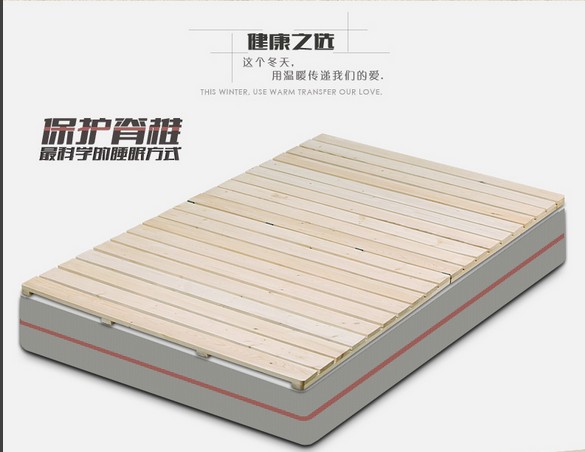 可定制硬床板折叠厚松木床排骨架1.5 双人床架实木榻榻米床1.8米