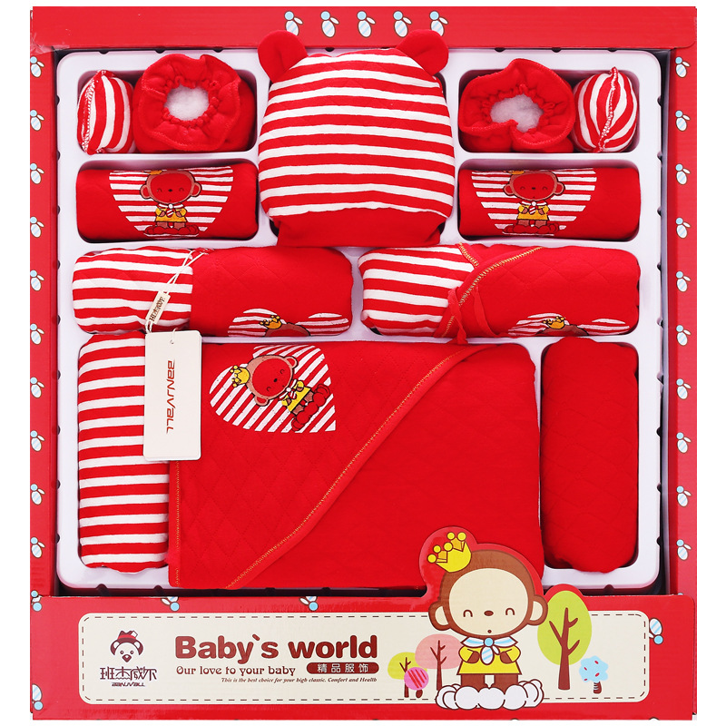 包邮 加厚婴儿衣服新生儿礼盒 纯棉初生满月宝宝套装母婴用品