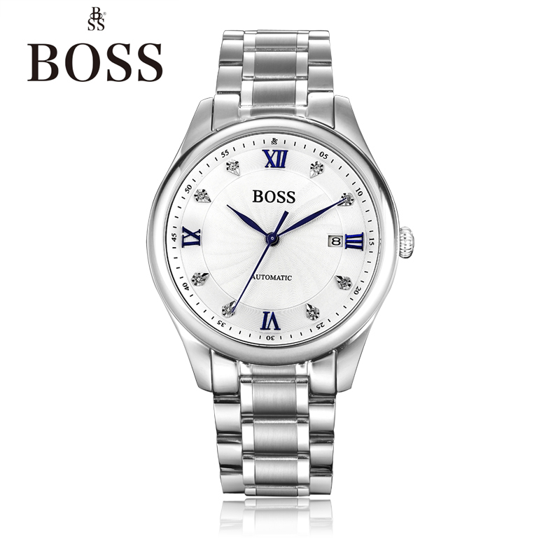 BOSS手表 男钢带商务机械表 男士不锈钢防水正品腕表包邮