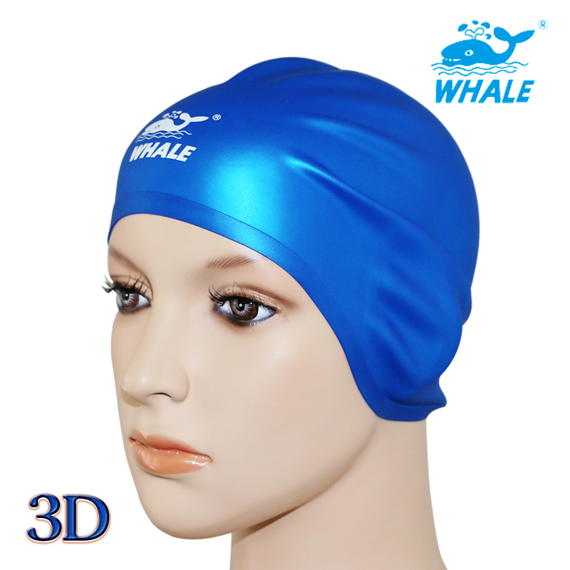 鲸鱼大号硅胶防水护耳游泳帽男女大头长发舒服不勒头皮3D立体泳帽
