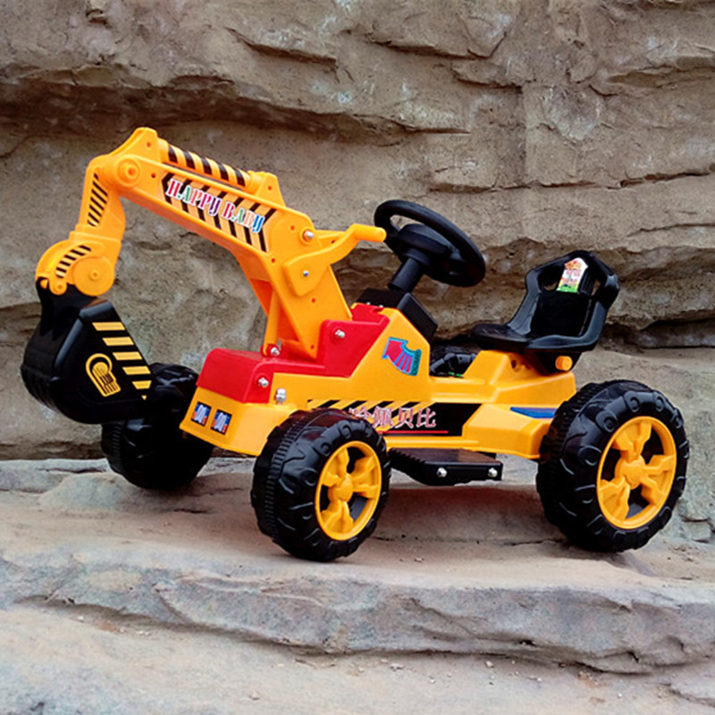 1儿童2电动挖掘机3挖土充电大号4-5岁宝宝可坐可骑男童工程车玩具