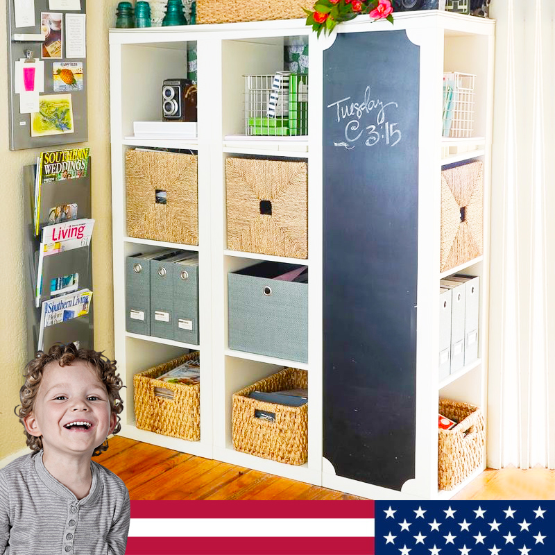 环保美式简易书柜格子柜儿童玩具收纳柜书架组合现代简约宜家家居