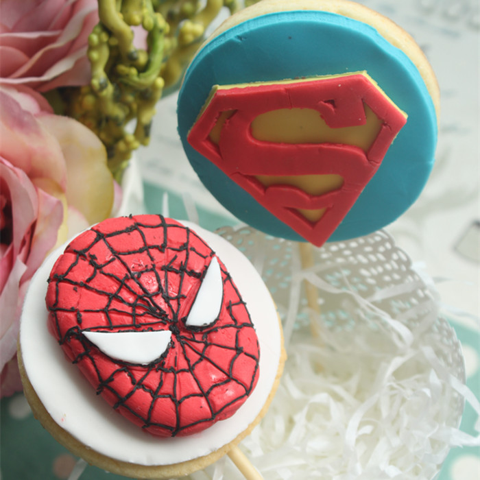 蜘蛛侠 超人 卡通翻糖造型饼干 个性饼干 个性定制 可全国邮寄