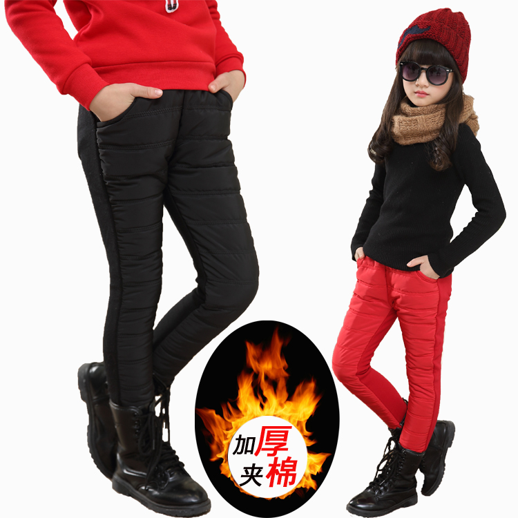 童装女童2015韩版冬季新款加绒夹棉裤 儿童外穿保暖长裤铅笔裤