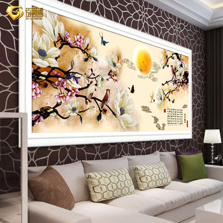 DIY钻石画正品5D新款大幅客厅卧室贴钻十字绣丝绸鸟语花香
