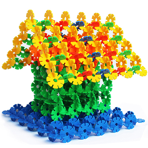 益智力儿童启蒙玩具雪花片12色塑料优质拼装拼插加厚积木200片