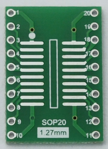 无铅SOP20转DIP SSOP20转接板 SOIC20 TSSOP20  SMT转直插1.27mm